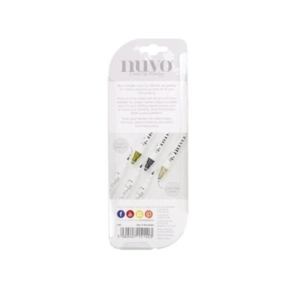 Nuvo Dual Tip Dot Markers Metallic Set (140N)
