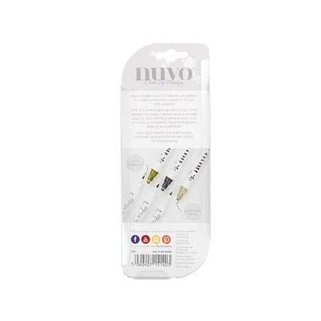 Nuvo Dual Tip Dot Markers Metallic Set (140N)