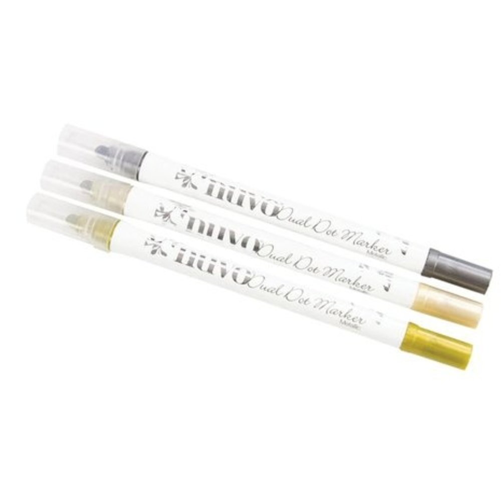 Nuvo Dual Tip Dot Markers Metallic Set (140N)