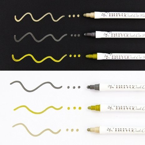 Nuvo Dual Tip Dot Markers Metallic Set (140N)