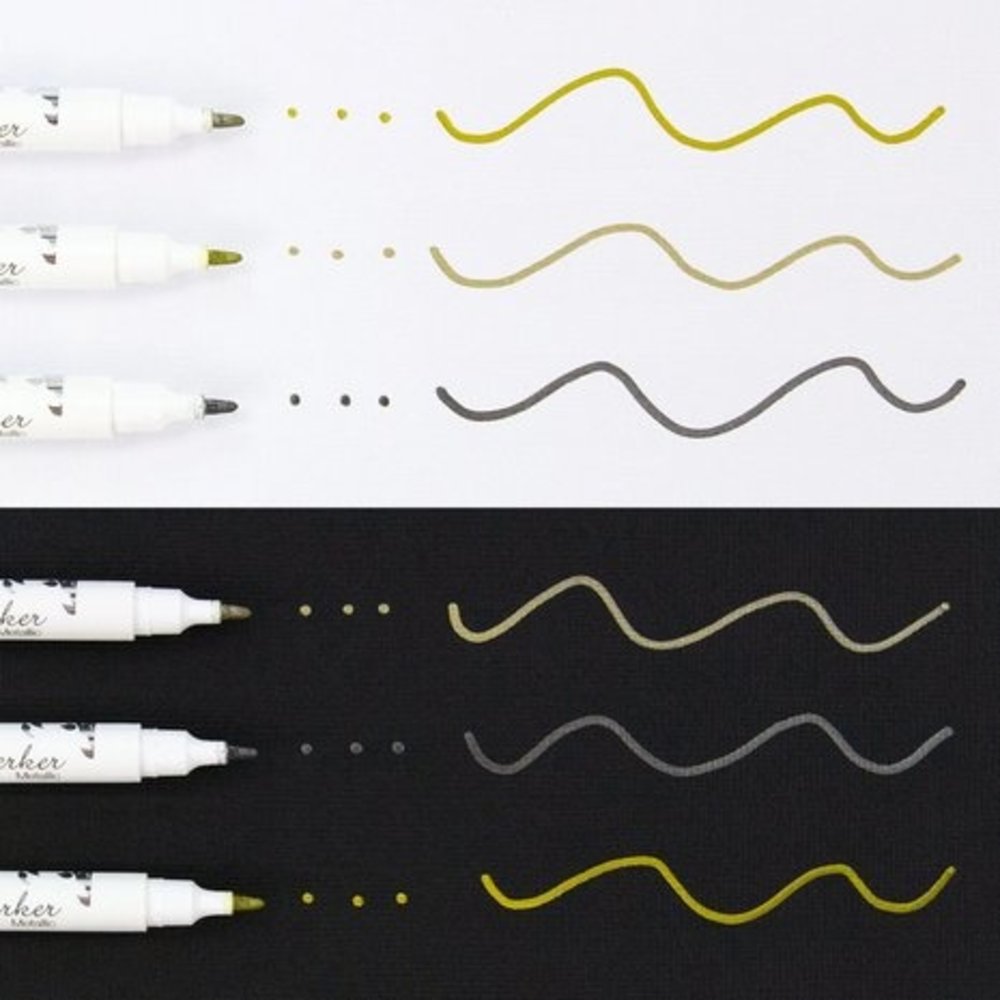 Nuvo Dual Tip Dot Markers Metallic Set (140N)