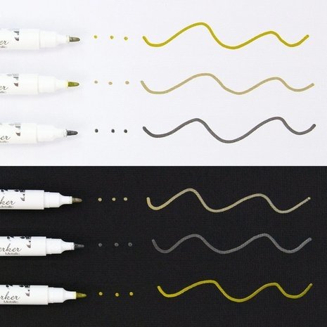 Nuvo Dual Tip Dot Markers Metallic Set (140N)