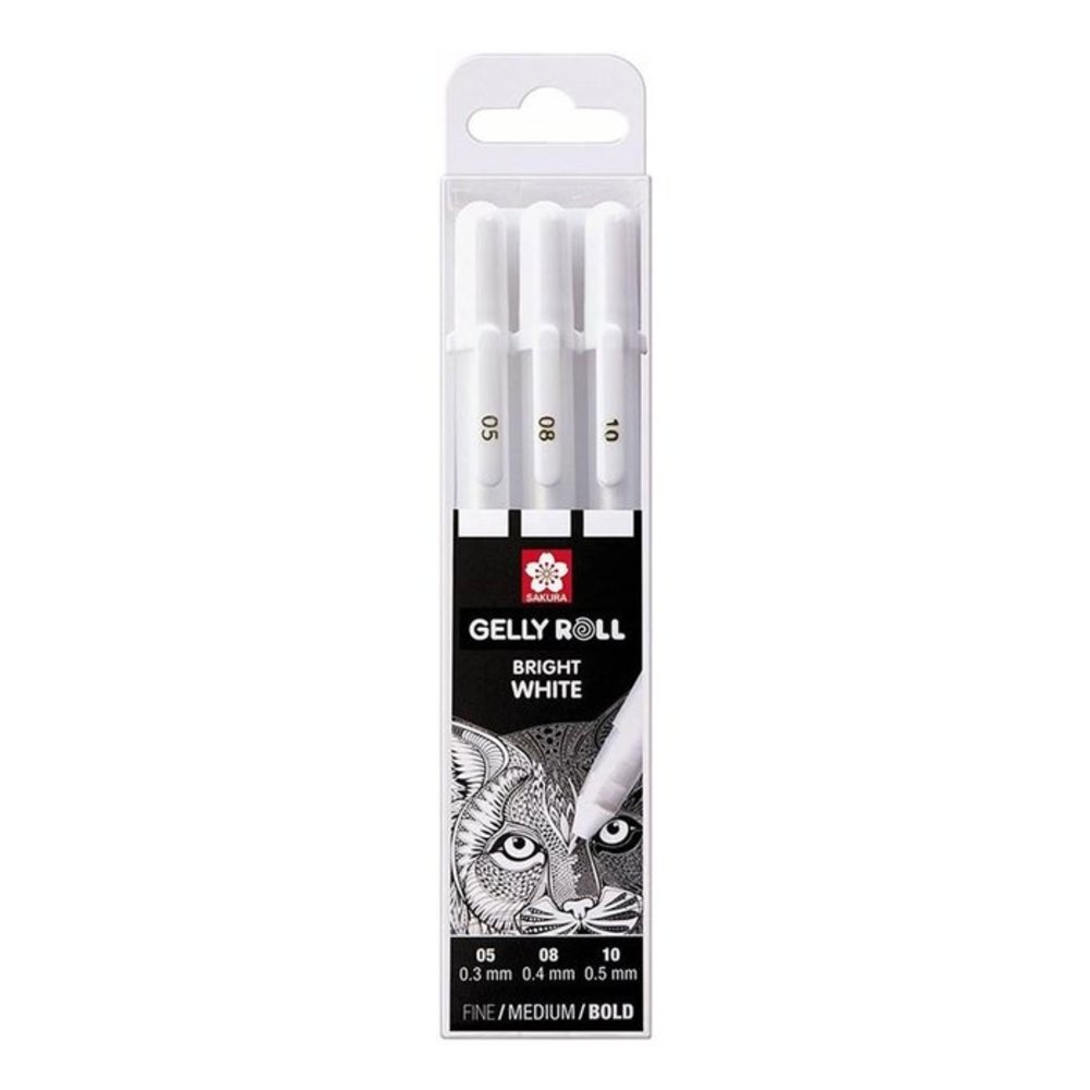 SAKURA Gelly Roll Gelpen Wit (0,3/0,4/0,5mm) (POXPGBWH3C) SAKURA Gelly Roll Gelpen Wit (0,3/0,4/0,5mm) (POXPGBWH3C)