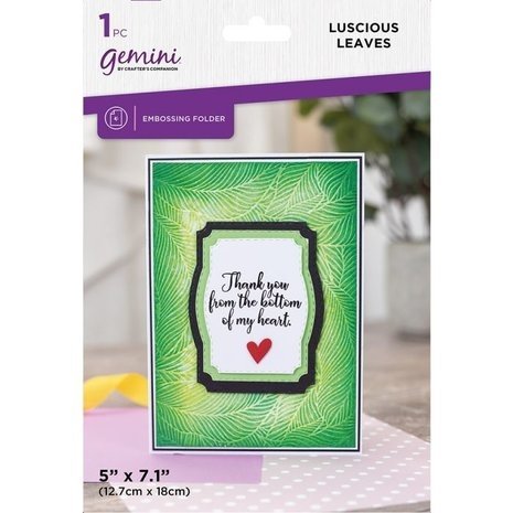 Gemini Textured Embossing Folder Luscious Leaves (GEM-EF5-LUSLEAV) Gemini Textured Embossing Folder Luscious Leaves (GEM-EF5-LUSLEAV)