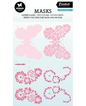 Studio Light Essentials Floral Butterfly A5 Masking Stencil (SL-ES-MASK170)