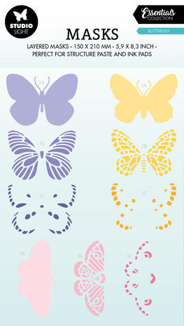 Studio Light Essentials Butterflies A5 Masking Stencil (SL-ES-MASK171)