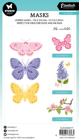 Studio Light Essentials Butterflies A5 Masking Stencil (SL-ES-MASK171)