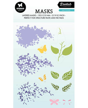 Studio Light Essentials Lilac Flower A5 Masking Stencil (SL-ES-MASK172)