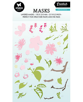 Studio Light Essentials Apple Blossom A5 Masking Stencil (SL-ES-MASK173)