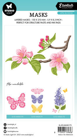Studio Light Essentials Apple Blossom A5 Masking Stencil (SL-ES-MASK173)