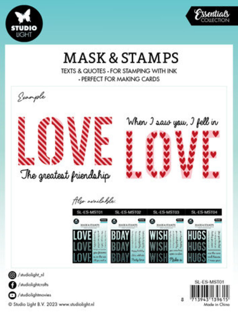 Studio Light Essentials Love Sentiments Mask & Stamp (SL-ES-MST01)