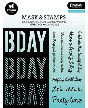 Studio Light Essentials Bday Sentiments Mask & Stamp (SL-ES-MST02) Studio Light Essentials Bday Sentiments Mask & Stamp (SL-ES-MST02)