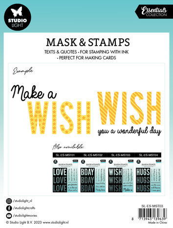 Studio Light Essentials Wish Sentiments Mask & Stamp (SL-ES-MST03) Studio Light Essentials Wish Sentiments Mask & Stamp (SL-ES-MST03)