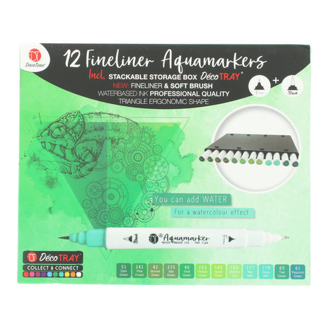 DécoTime 12 Fineliner Aquamarkers Dark Green (3011206) DécoTime 12 Fineliner Aquamarkers Dark Green (3011206)