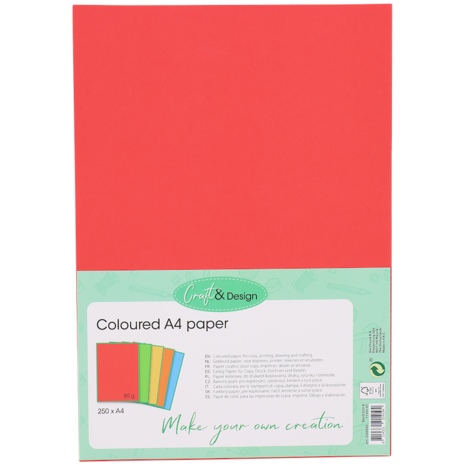 Craft & Design Coloured Paper A4 Bright (2560080)