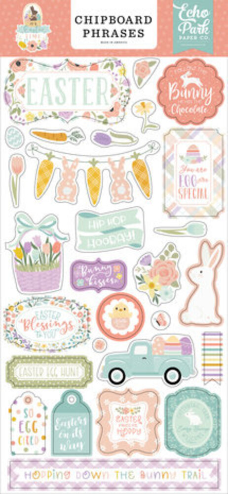 Echo Park It's Easter Time 6x13 Inch Chipboard Phrases (IET300022) Echo Park It's Easter Time 6x13 Inch Chipboard Phrases (IET300022)
