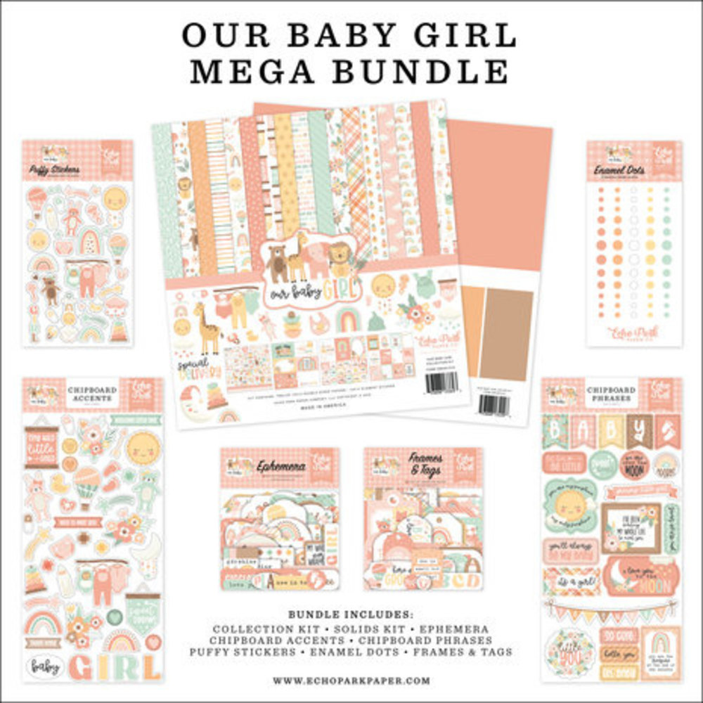 Echo Park Our Baby Girl 12x12 Inch Mega Bundle (OBA301050) Echo Park Our Baby Girl 12x12 Inch Mega Bundle (OBA301050)