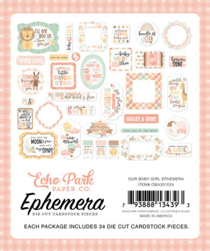 Echo Park Our Baby Girl Ephemera (OBA301024) Echo Park Our Baby Girl Ephemera (OBA301024)