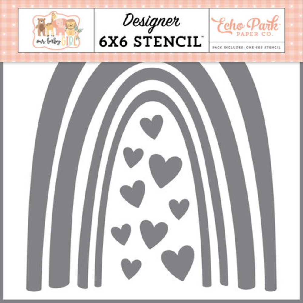 Echo Park Our Baby Girl Rainbow Love Stencil (OBA301033) Echo Park Our Baby Girl Rainbow Love Stencil (OBA301033)