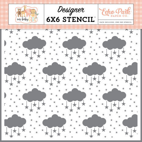 Echo Park Our Baby Girl Cloudy Night Sky Stencil (OBA301036) Echo Park Our Baby Girl Cloudy Night Sky Stencil (OBA301036)
