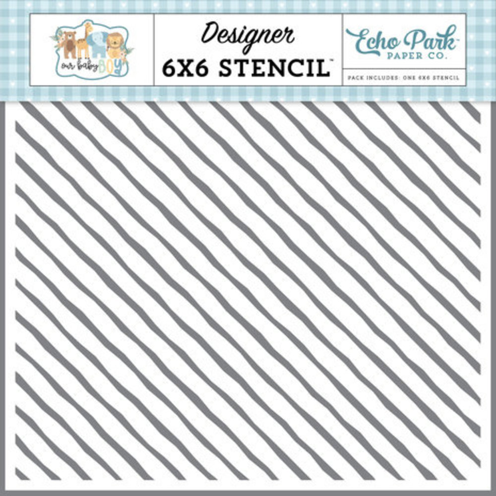 Echo Park Our Baby Boy Painted Stripes Stencil (OBB302036)