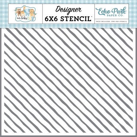 Echo Park Our Baby Boy Painted Stripes Stencil (OBB302036)