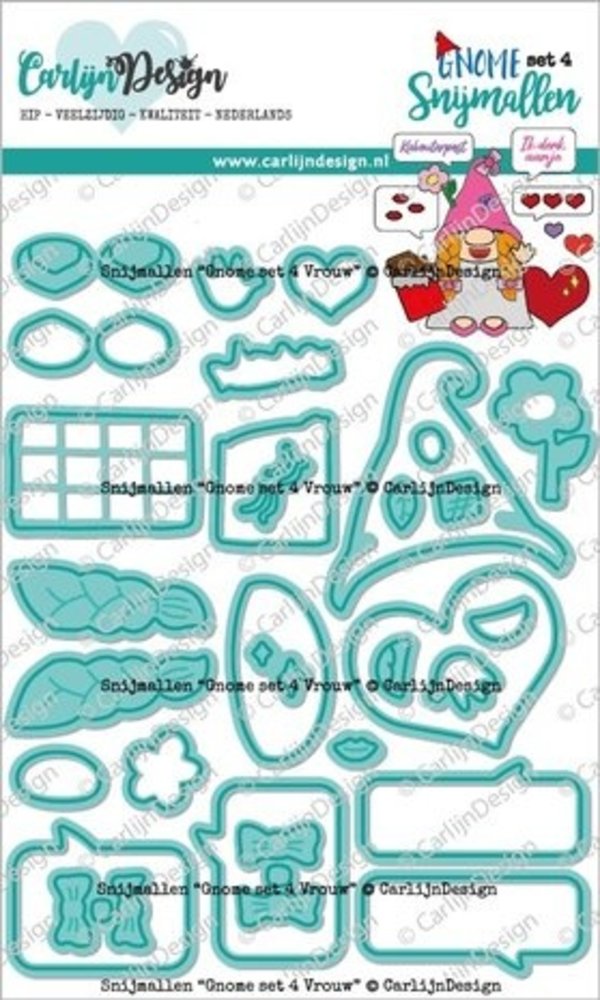 Carlijn Design Snijmallen Gnome Set 4 Vrouw (CDSN-0203) Carlijn Design Snijmallen Gnome Set 4 Vrouw (CDSN-0203)