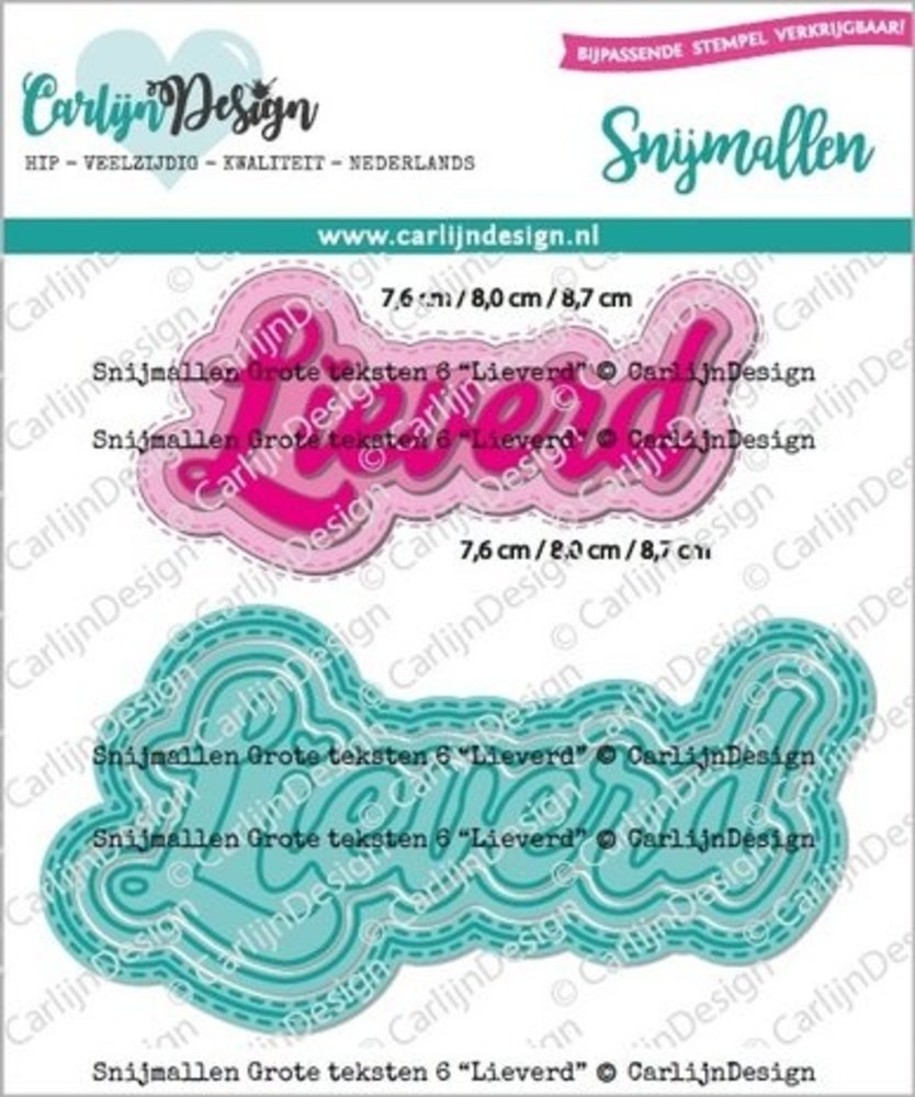Carlijn Design Snijmallen Grote Teksten 6 Lieverd (CDSN-0206)