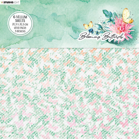 Studio Light Blooming Butterfly 8x8 Inch Vellum Sheets (SL-BB-VES03) Studio Light Blooming Butterfly 8x8 Inch Vellum Sheets (SL-BB-VES03)