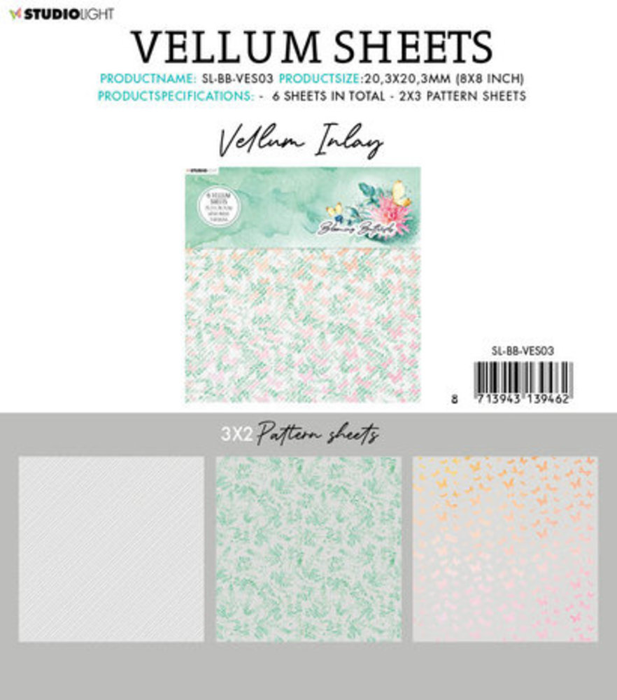 Studio Light Blooming Butterfly 8x8 Inch Vellum Sheets (SL-BB-VES03) Studio Light Blooming Butterfly 8x8 Inch Vellum Sheets (SL-BB-VES03)