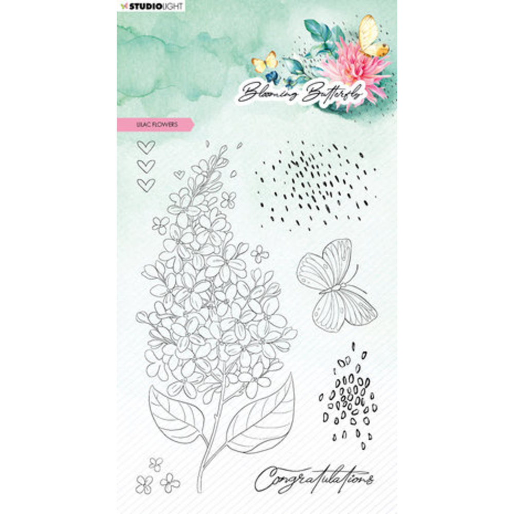 Studio Light Blooming Butterfly Clear Stamp Lilac Flowers (SL-BB-STAMP ...