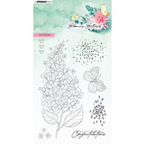 Studio Light Blooming Butterfly Clear Stamp Lilac Flowers (SL-BB-STAMP358)*