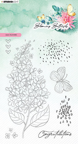 Studio Light Blooming Butterfly Clear Stamp Lilac Flowers (SL-BB-STAMP358) Studio Light Blooming Butterfly Clear Stamp Lilac Flowers (SL-BB-STAMP358)