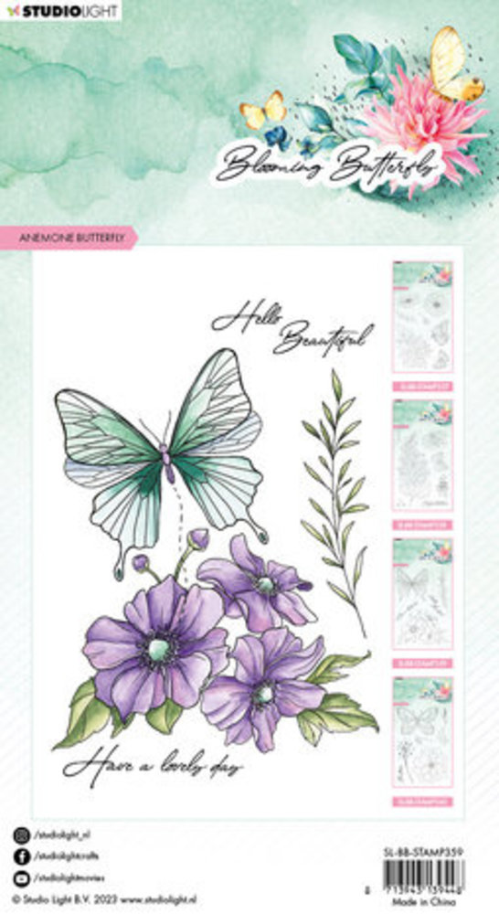 Studio Light Blooming Butterfly Clear Stamp Anemone Butterfly (SL-BB-STAMP359)
