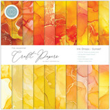 Craft Consortium Essential Craft Papers 12x12 Inch Paper Pad Ink Drops Sunset (CCEPAD024)