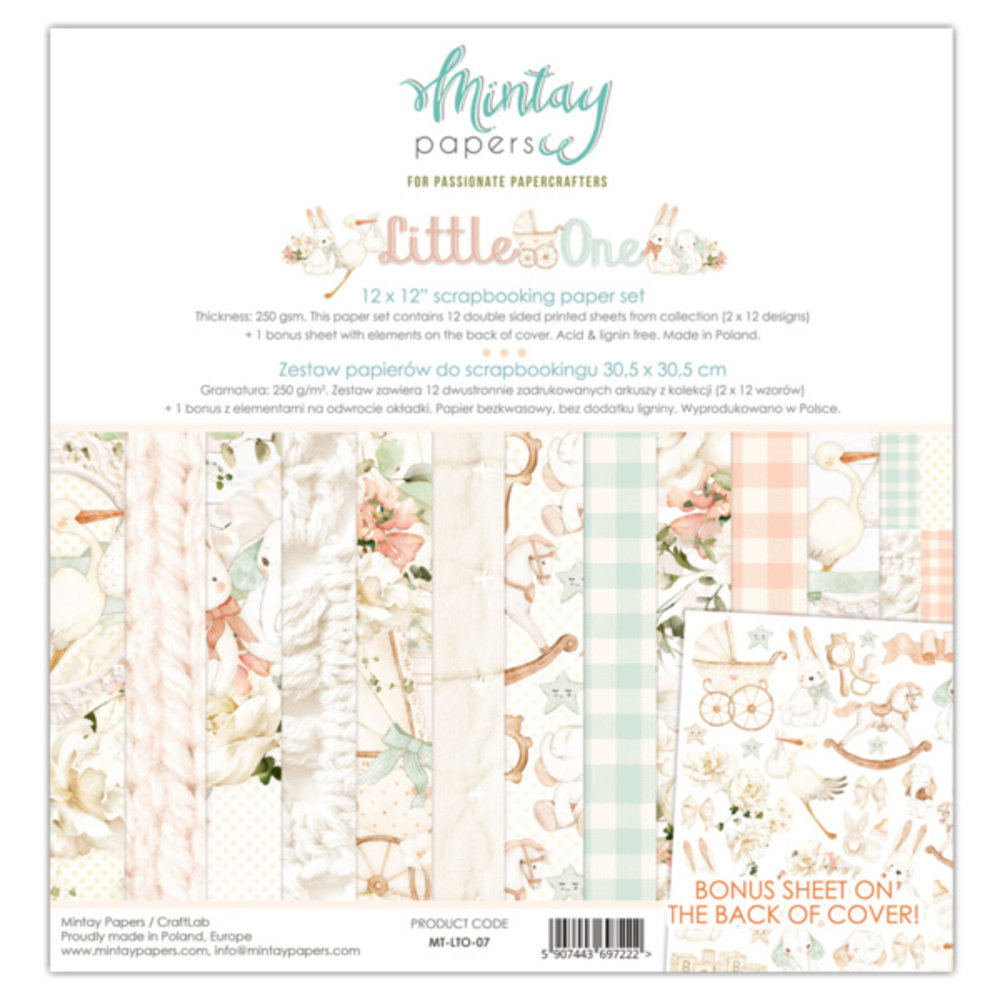 Mintay Little One 12x12 Inch Scrapbooking Paper Set (MT-LTO-07)