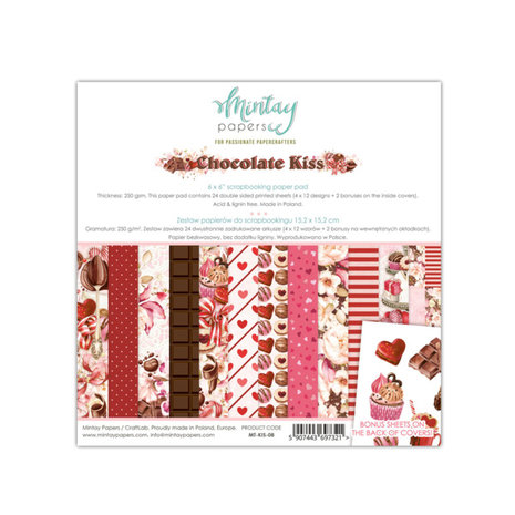 Mintay Chocolate Kiss 6x6 Inch Scrapbooking Paper Pad (MT-KIS-08) Mintay Chocolate Kiss 6x6 Inch Scrapbooking Paper Pad (MT-KIS-08)