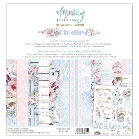 Mintay Elodie 12x12 Inch Scrapbooking Paper Set (MT-ELO-07)