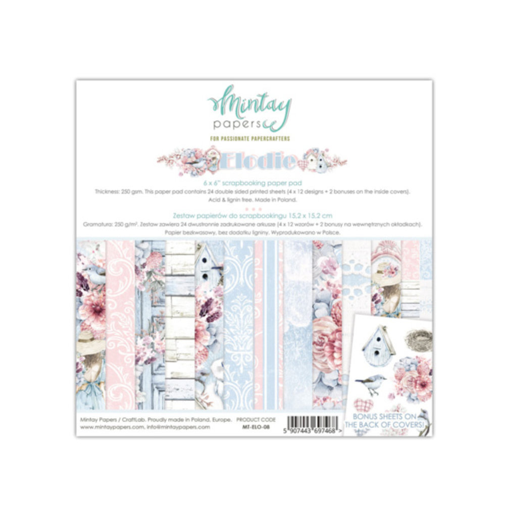 Mintay Elodie 6x6 Inch Scrapbooking Paper Pad (MT-ELO-08)