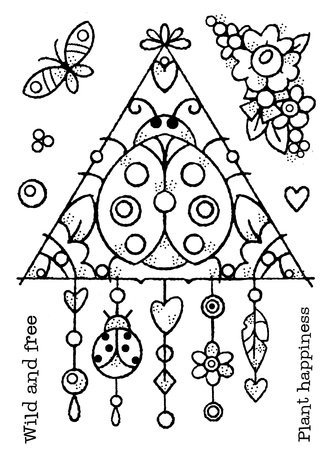 Woodware Ladybird Dream Clear Stamps (FRS969) Woodware Ladybird Dream Clear Stamps (FRS969)