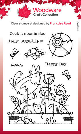 Woodware Rooster Meadow Clear Stamps (FRS973)