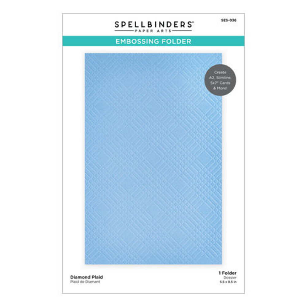 Spellbinders Celebrate You Diamond Plaid Embossing Folder (SES-036)