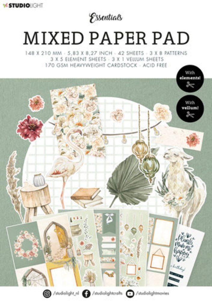 Studio Light Essentials Bohemian Spring A5 Mixed Paper Pad (SL-ES-MPP20)