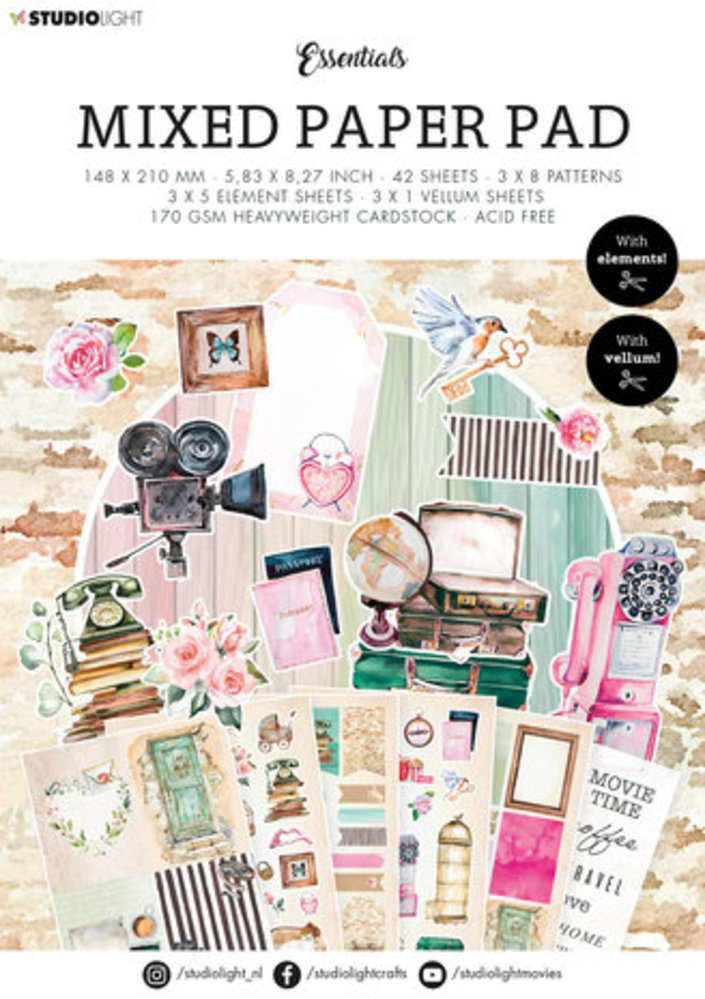 Studio Light Essentials Lovely Vintage A5 Mixed Paper Pad (SL-ES-MPP22)