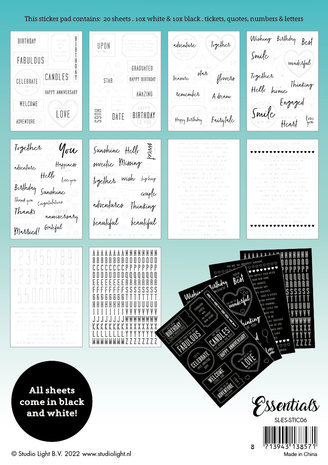 Studio Light Essentials Stickers Sentiments (SL-ES-STIC06) Studio Light Essentials Stickers Sentiments (SL-ES-STIC06)