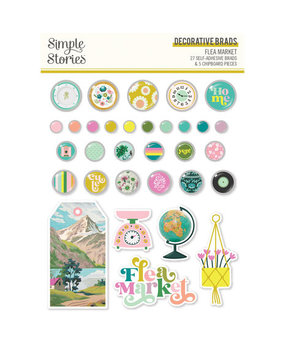 Simple Stories Flea Market Decorative Brads (19623) Simple Stories Flea Market Decorative Brads (19623)