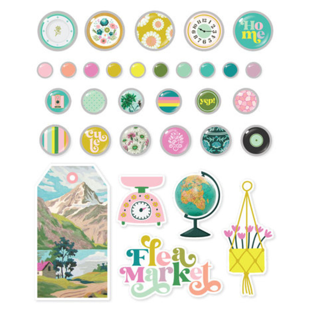 Simple Stories Flea Market Decorative Brads (19623) Simple Stories Flea Market Decorative Brads (19623)