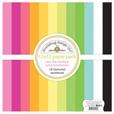 Doodlebug Design Inc. Over The Rainbow 12x12 Inch Textured Cardstock Solid Paper Pack (7996)