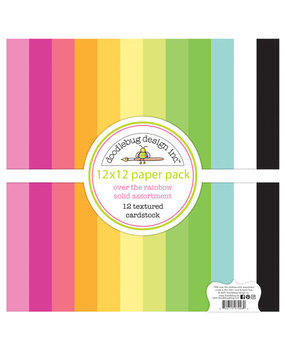 Doodlebug Design Inc. Over The Rainbow 12x12 Inch Textured Cardstock Solid Paper Pack (7996)
