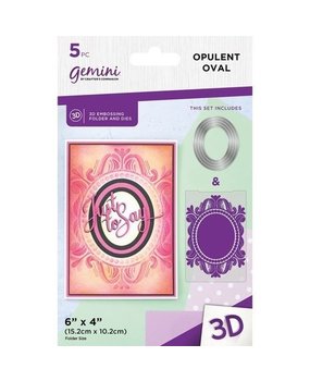 Gemini Opulent Oval 3D Embossing Folder and Nesting Dies (GEM-EFD-3D-OPOV)